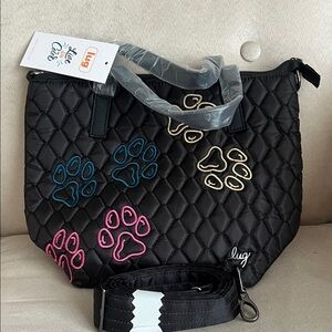 NWT Lug Sprinkler Crossbody Bag in Paws Black🐾